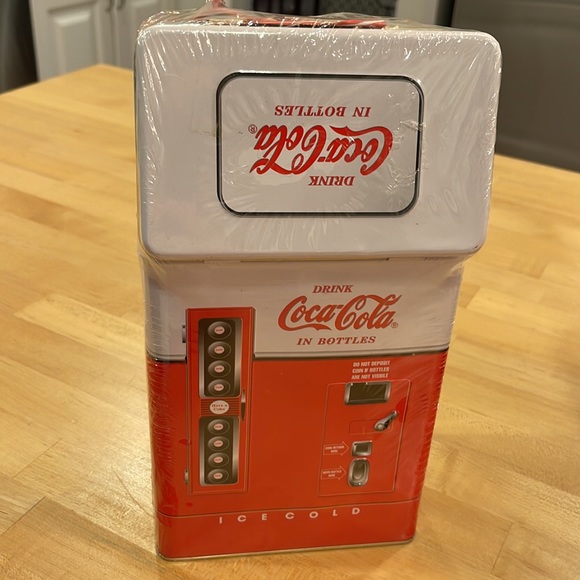 1950s coca-cola Vending Machine Tin with Glass, Straw and Mini Tray NIP - Picture 6 of 14